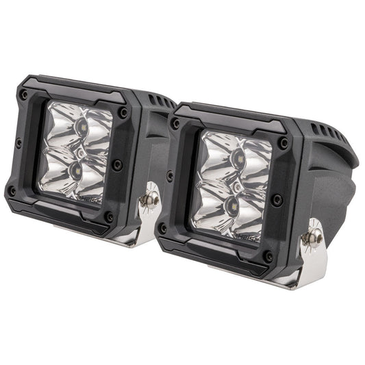 HEISE 4 LED Cube Light w/Harness - Spot Beam- 3" - 2 Pack