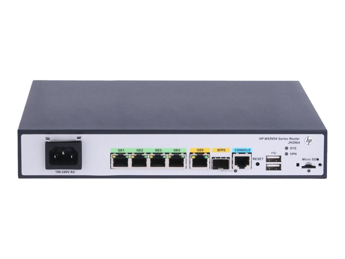 HPE MSR954 - - router - 4-port switch - 1GbE - rack-mountable JH296A#B