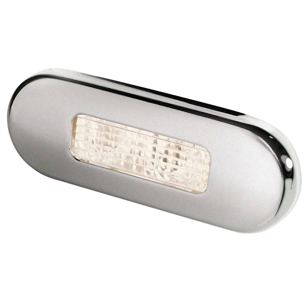 Hella Marine Surface Mount Oblong LED Courtesy Lamp - Warm White LED - Stainless Steel Bezel