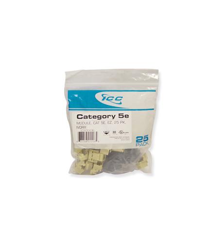 IC107E5CIV - 25PK Cat5 Jack - Ivory ICC-CAT5JKPK-IV