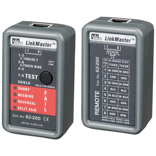 Wiremapper IDEAL 62-200 LinkMaster RJ45 CAT5E/6 Ethernet Wiremapper Tester
