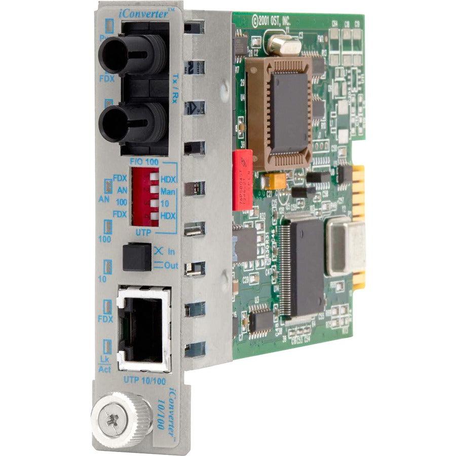 Iconverter 10/100 Ethernet Fiber Media Converter Rj45 St Multimode 5Km Module Wide Temp 8380-0W