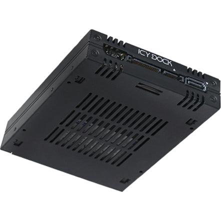 Icy Dock Expresscage Mb742Sp-B 2X 2.5 Inch Sas/Sata Hdd/Ssd Mobile Rack For External 3.5 Inch Bay - Comparable To Tray-Less Design (Black)