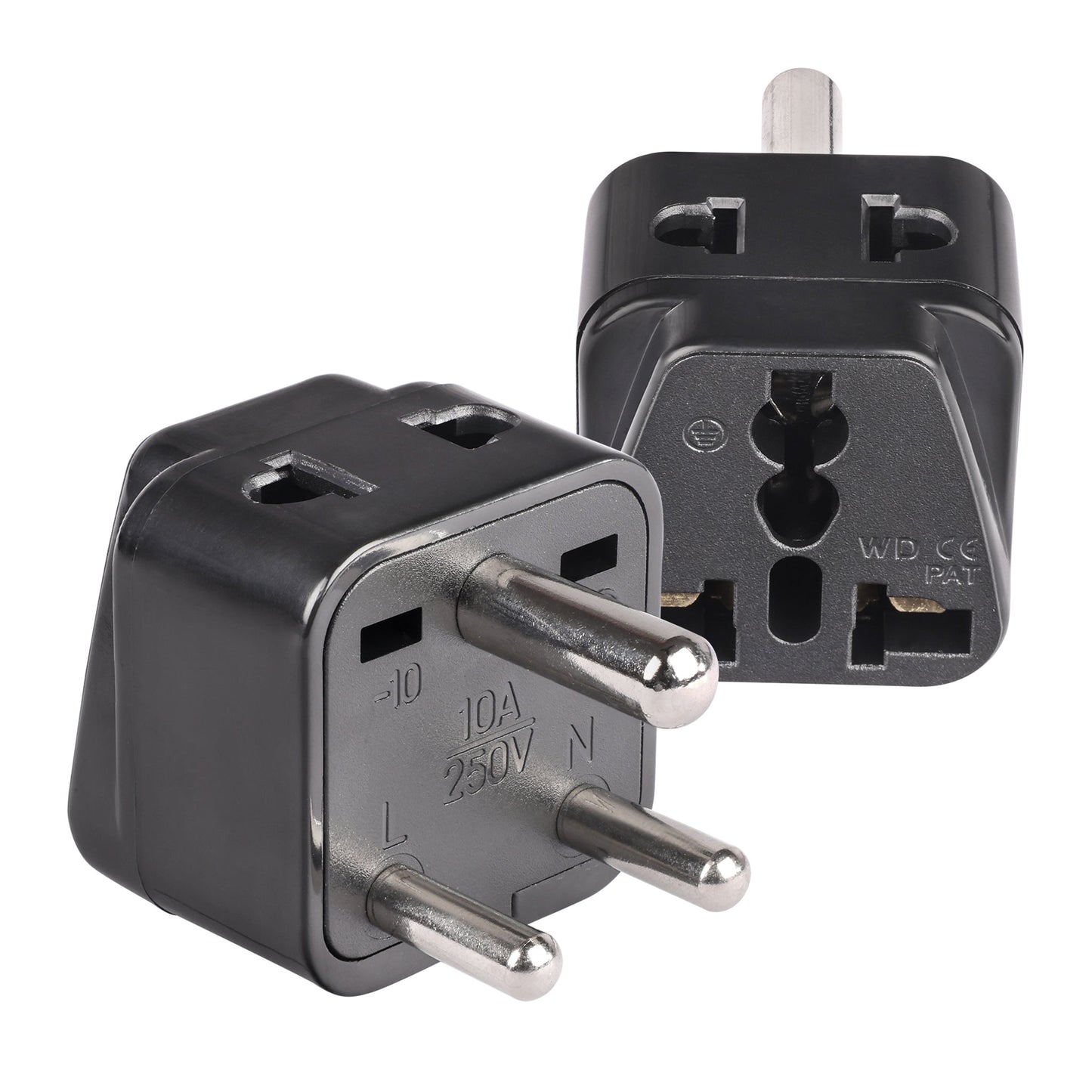 India, Nepal Travel Adapter - 2 in 1 - Type D - Compact Design (DB-10)