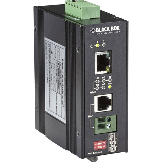 Industrial 10Base-T/100Base-Tx Ethernet Extender - Extreme Temperature, 1-Port,