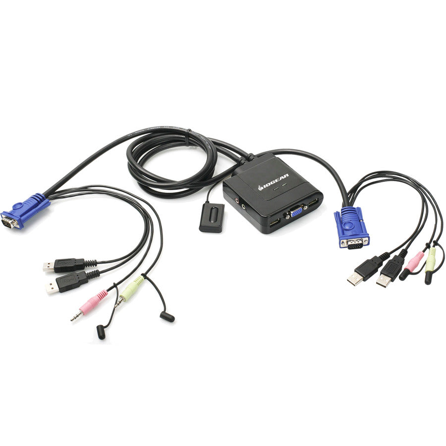 Iogear 2-Port Usb Vga Cable Kvm With Mini Displayport Adapters