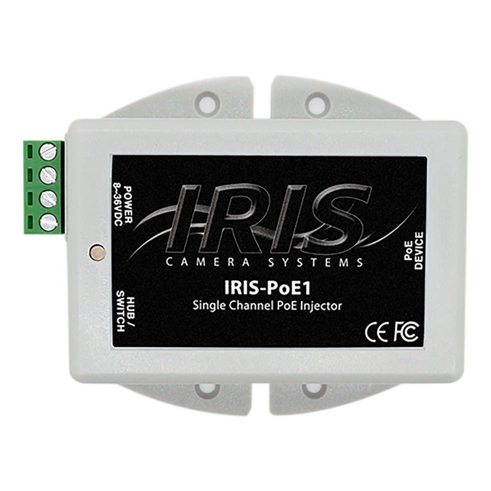 Iris Single Channel PoE Injector - 8-36VDC Input Voltage &amp; 48VDC Output