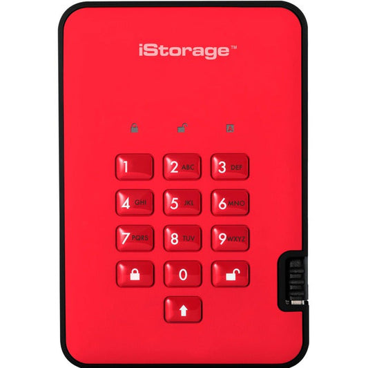 Istorage Diskashur2 2 Tb Portable Rugged Solid State Drive - 2.5" External - Red - Taa Compliant IS-DA2-256-SSD-2000-R