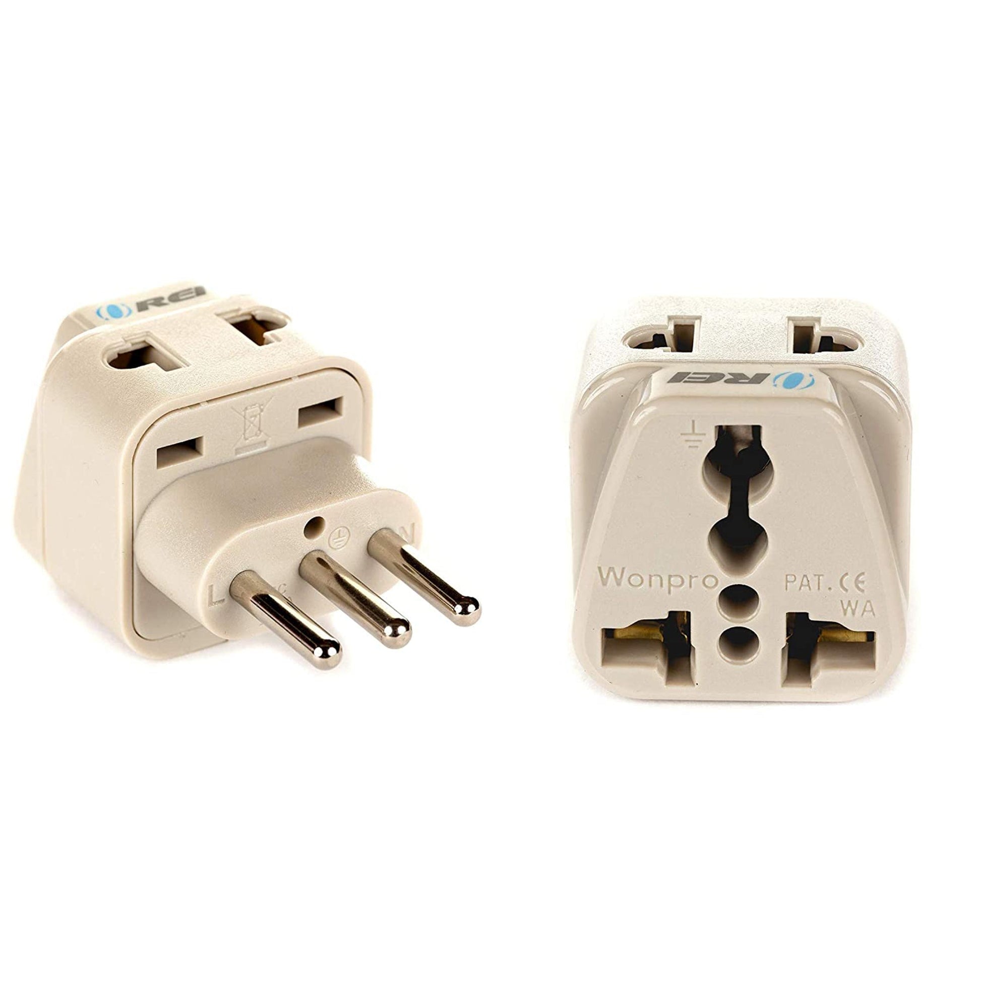 Italy, Libya Travel Adapter - 2 in 1 - Type L - Compact Design (DB-12A)