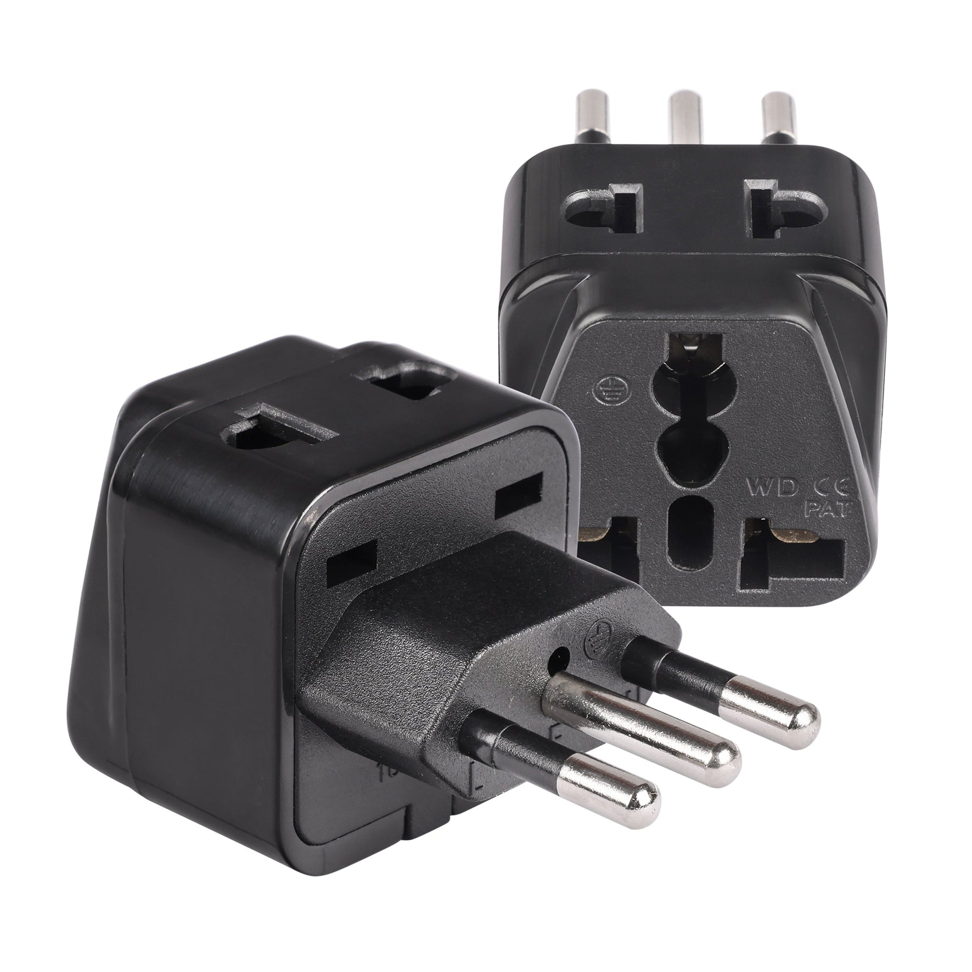 Italy, Libya Travel Adapter - 2 in 1 - Type L - Compact Design (DB-12A)