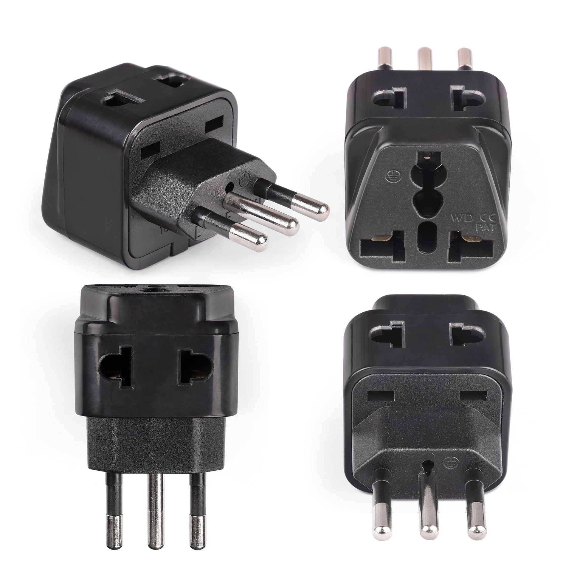 Italy, Libya Travel Adapter - 2 in 1 - Type L - Compact Design (DB-12A)