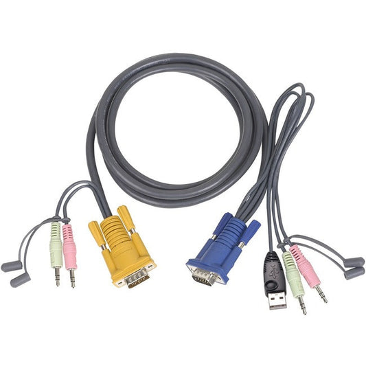Keyboard / Video / Mouse / Audio Cable - 4 Pin Usb Type A, Db-15, Mini-Phone Ste Iog-G2L5305U
