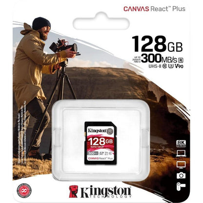 Kingston Canvas React Plus 128 Gb Class 10/Uhs-Ii (U3) V90 Sdxc