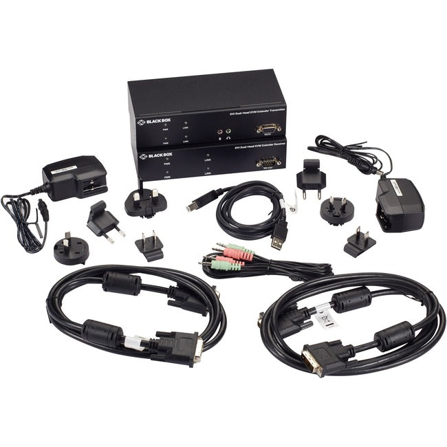 Kvm Extender Kit Over Fiber - Dual-Monitor, Dvi-I, Usb 2.0, Audio, Serial, Local