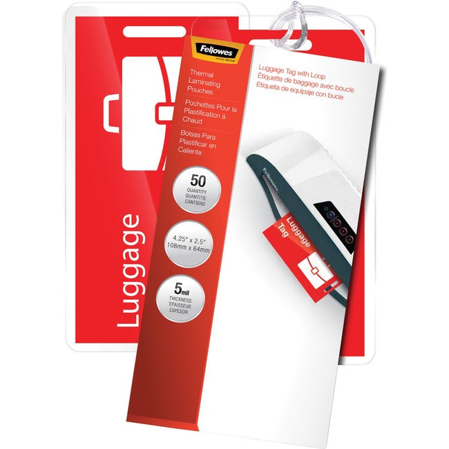 Laminating Pouches Luggage Tag Punched W