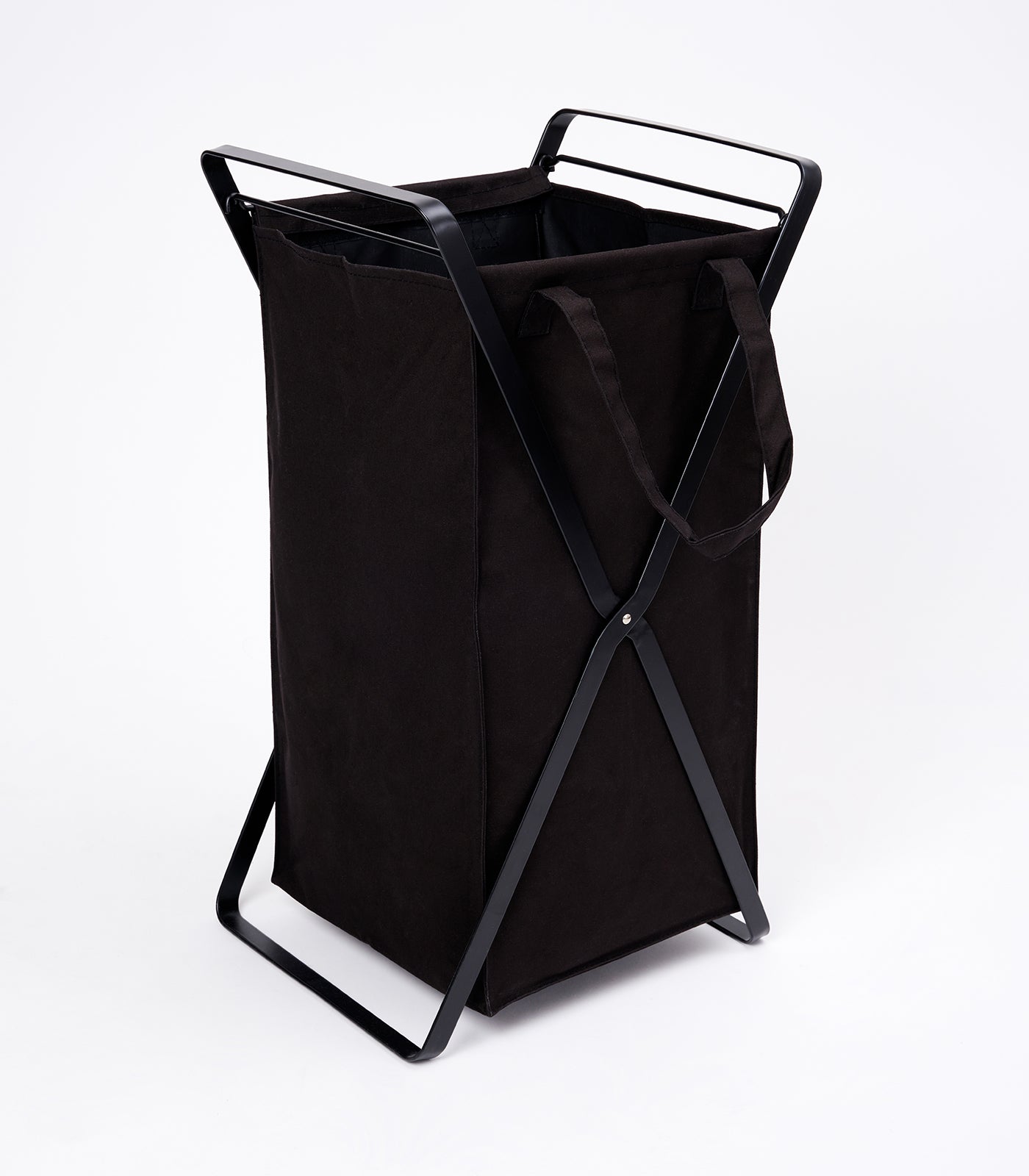 Laundry Hamper with Cotton Liner - Two Sizes - Steel + Cotton