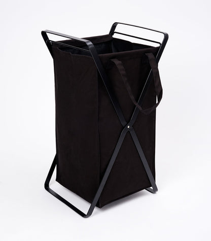 Laundry Hamper with Cotton Liner - Two Sizes - Steel + Cotton