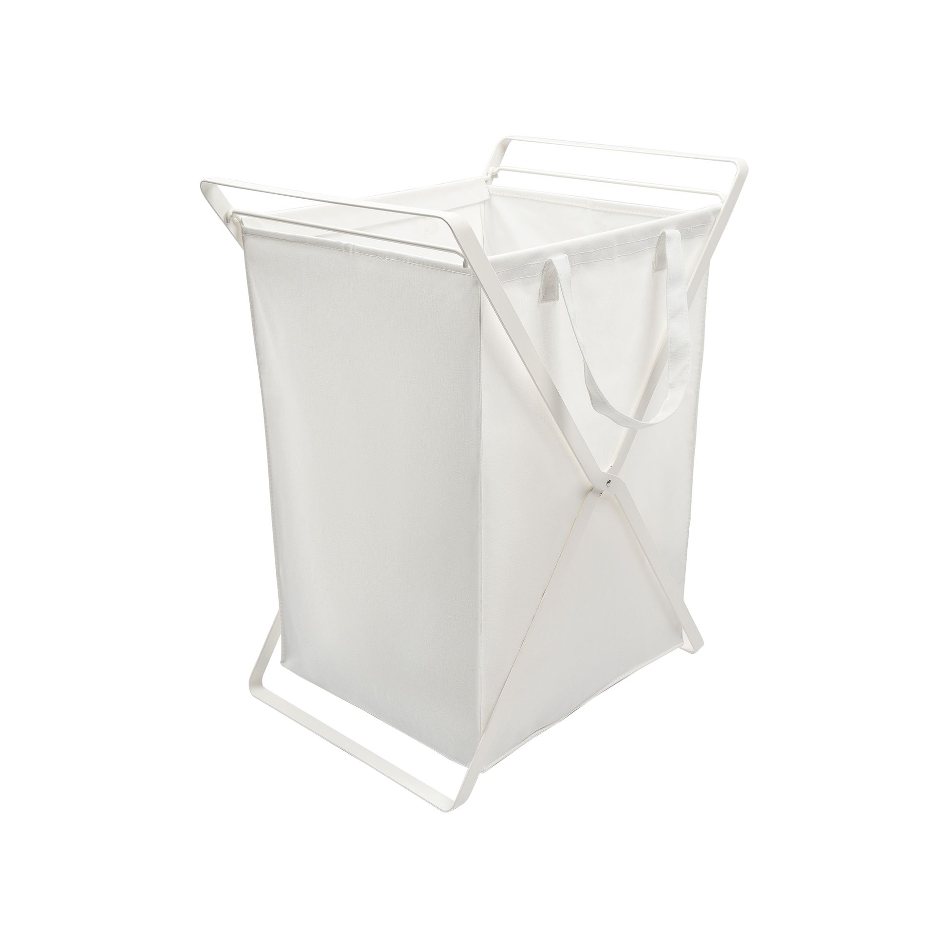 Laundry Hamper with Cotton Liner - Two Sizes - Steel + Cotton