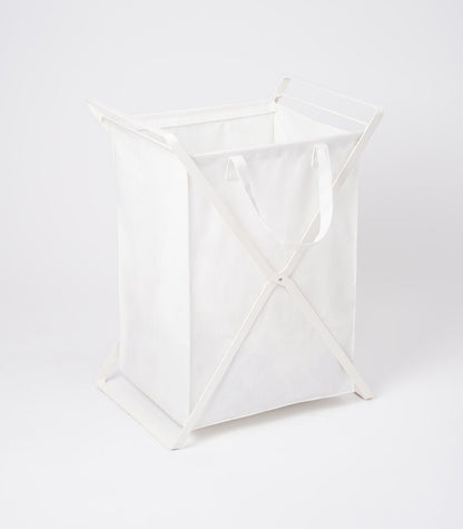 Laundry Hamper with Cotton Liner - Two Sizes - Steel + Cotton