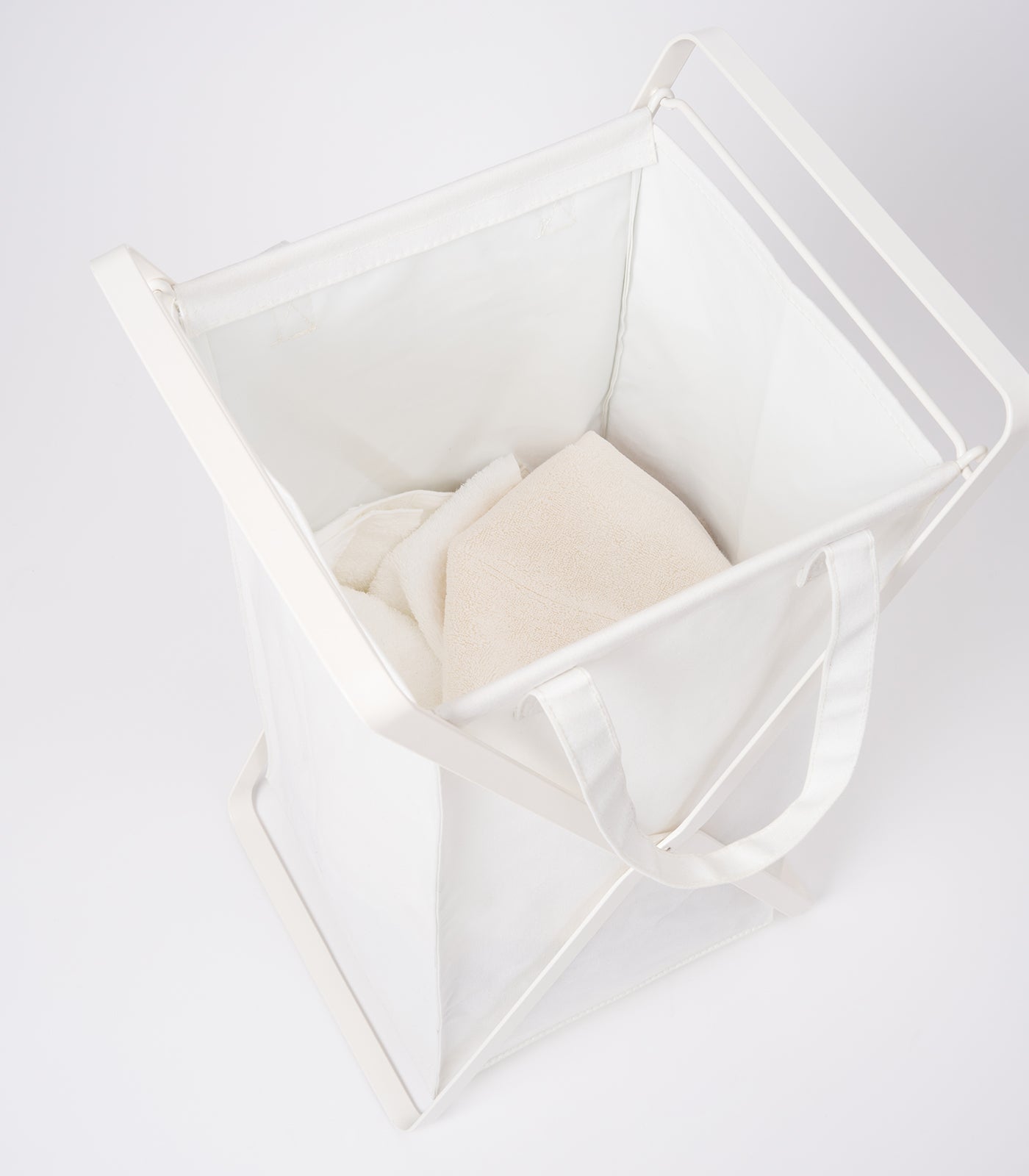 Laundry Hamper with Cotton Liner - Two Sizes - Steel + Cotton