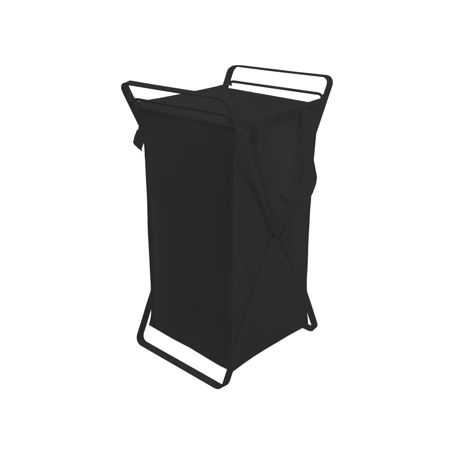 Laundry Hamper with Cotton Liner - Two Sizes - Steel + Cotton