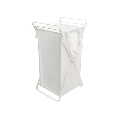 Laundry Hamper with Cotton Liner - Two Sizes - Steel + Cotton