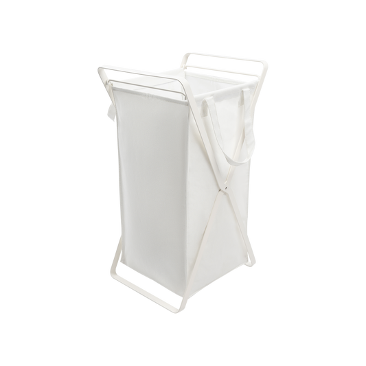 Laundry Hamper with Cotton Liner - Two Sizes - Steel + Cotton