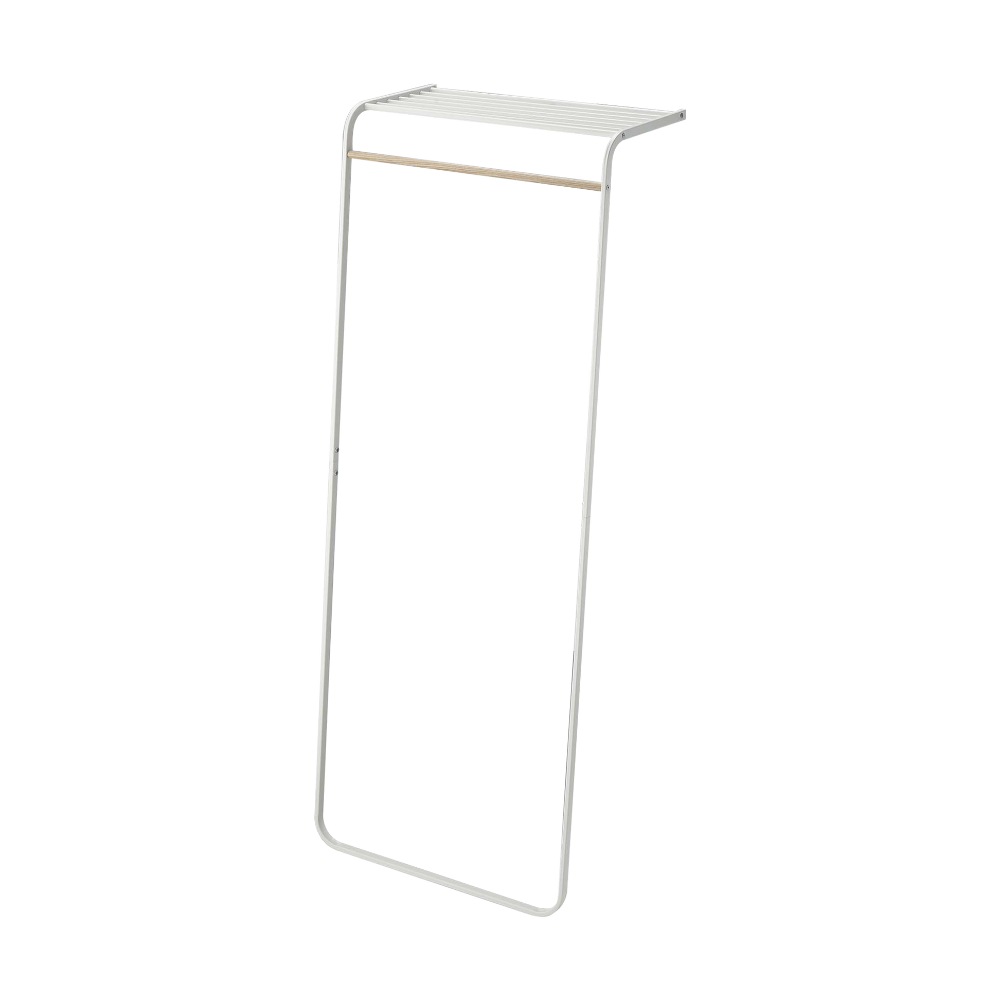 Leaning Coat Rack with Shelf (63" H) - Steel