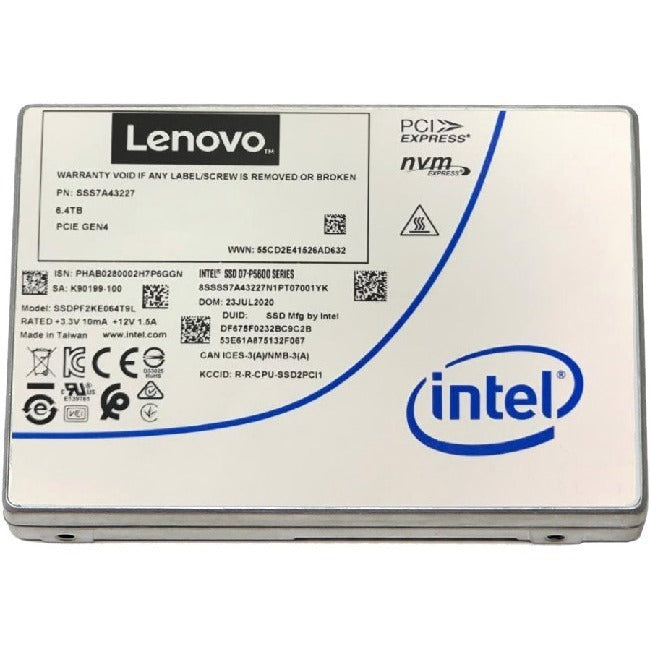 Lenovo D7-P5620 1.60 Tb Solid State Drive - 2.5" Internal - U.2 (Pci Express Nvme 4.0 X4) - Mixed Use 4Xb7A17141