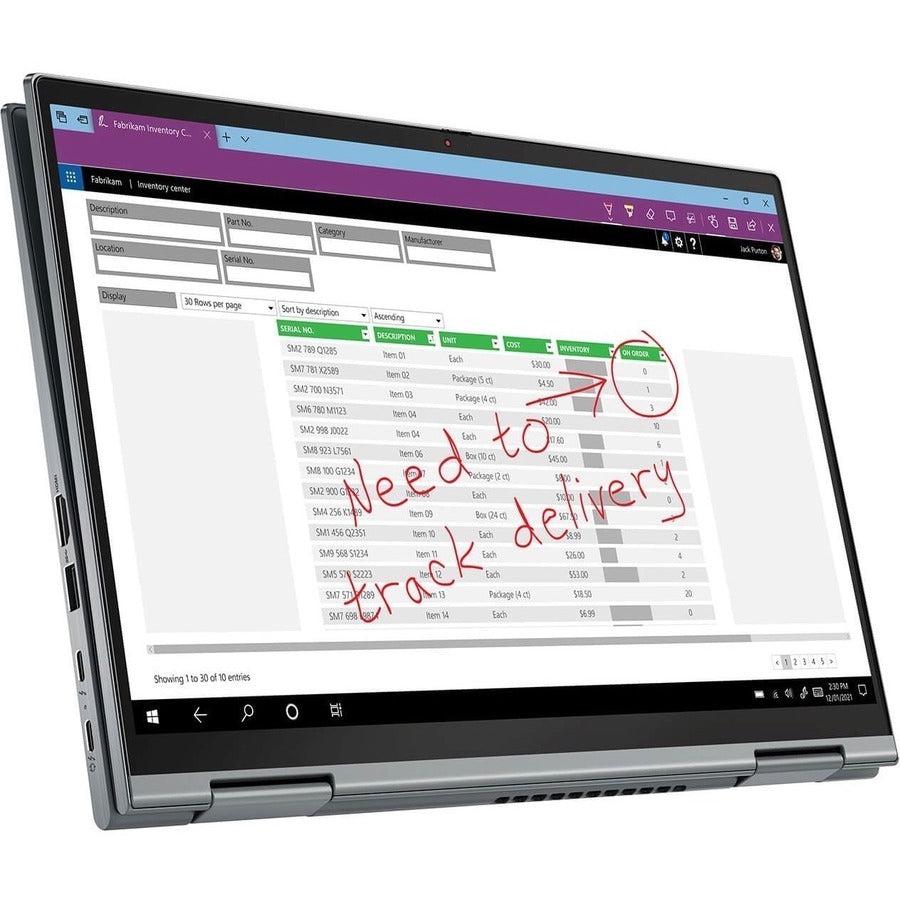 Lenovo Thinkpad X1 Yoga Hybrid (2-In-1) 35.6 Cm (14") Touchscreen Wuxga Intel® Core™ I5 16 Gb Lpddr4X-Sdram 256 Gb Ssd Wi-Fi 6 (802.11Ax) Windows 11 Pro Grey