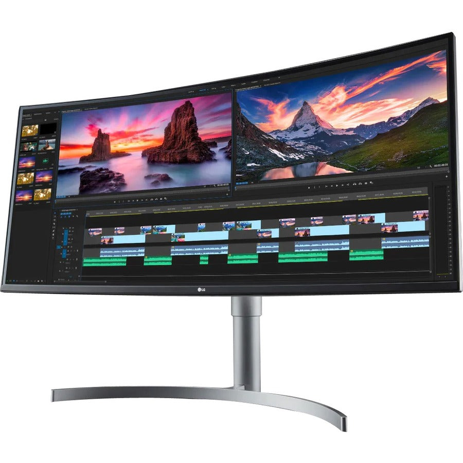 Lg Ultrawide 38Bn95C-W 38" Uw-Qhd+ Curved Screen Gaming Lcd Monitor - 21:9 - Textured Black, Textured White, Silver