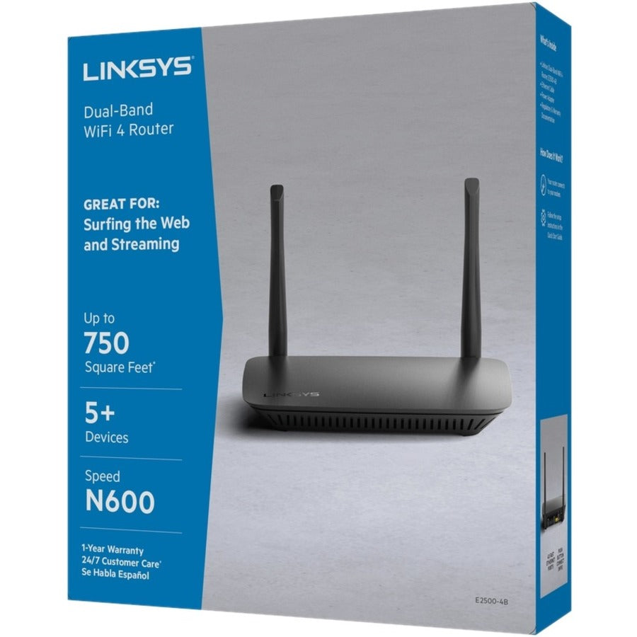 Linksys E2500 Wi-Fi 4 Ieee 802.11N Ethernet Wireless Router