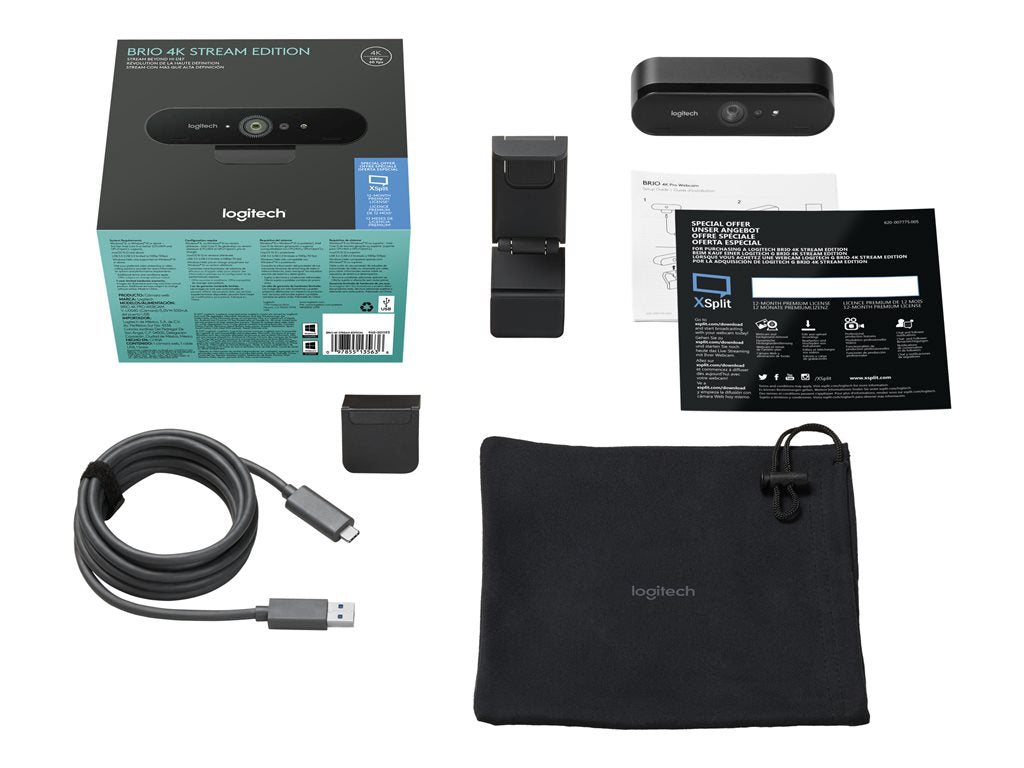 Logitech BRIO STREAM - Live streaming camera - color - 4096 x 2160 - 1