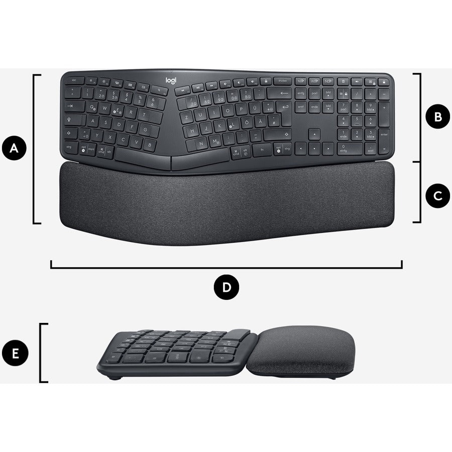 Logitech Ergo K860 Keyboard Rf Wireless + Bluetooth Graphite