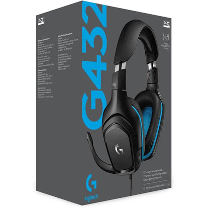 Logitech G G432 Gaming Headset Wired Head-Band Beryl Colour, Black