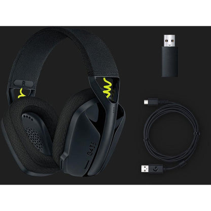 Logitech G G435 Headset Wireless Head-Band Gaming Bluetooth Black, Yellow