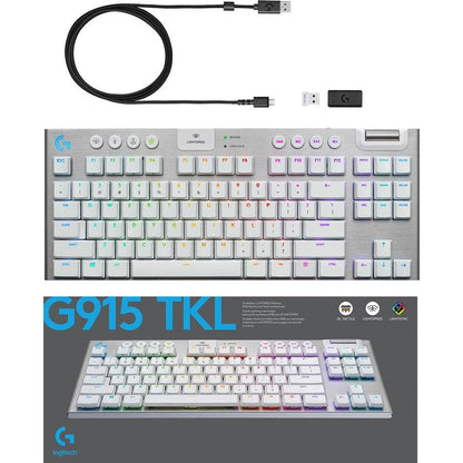 Logitech G G915 Tkl - Gl Tactile Keyboard Bluetooth Aluminium, White