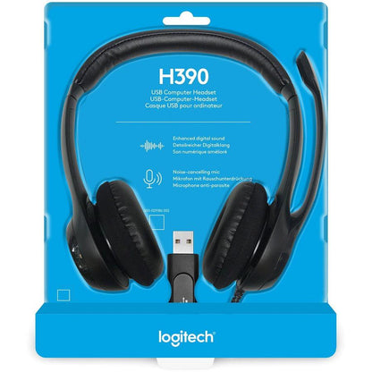 Logitech H390 Usb Computer Headset Wired Calls/Music Black
