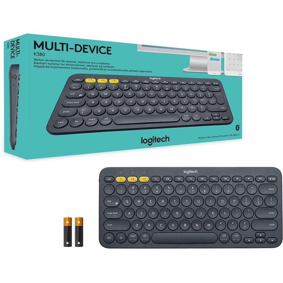 Logitech K380 Multi-Device Keyboard Bluetooth Qwerty Us English Grey