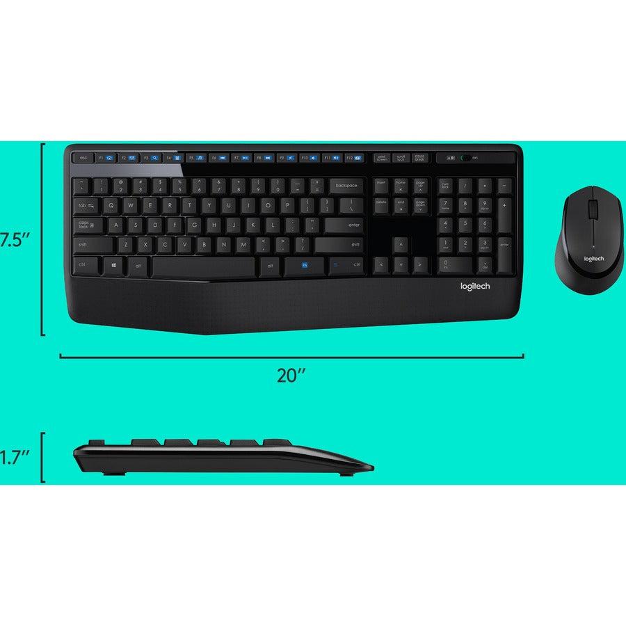 Logitech Mk345 Keyboard Rf Wireless Qwerty Black, Blue