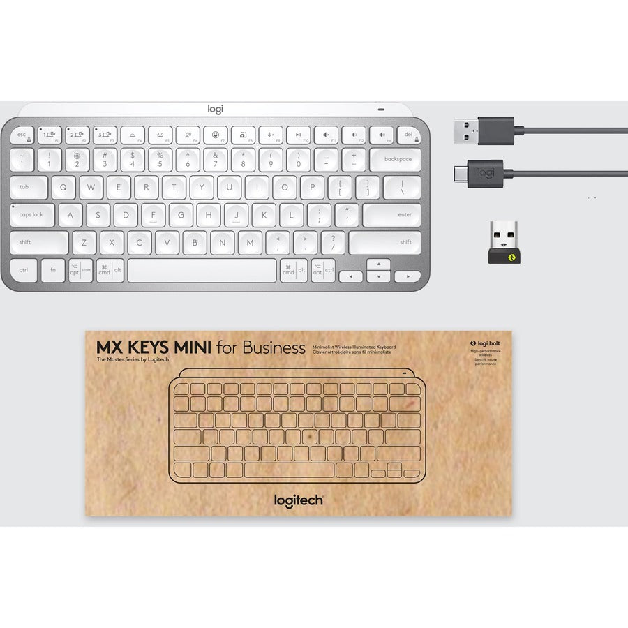 Logitech Mx Keys Mini For Business (Pale Grey) - Brown Box