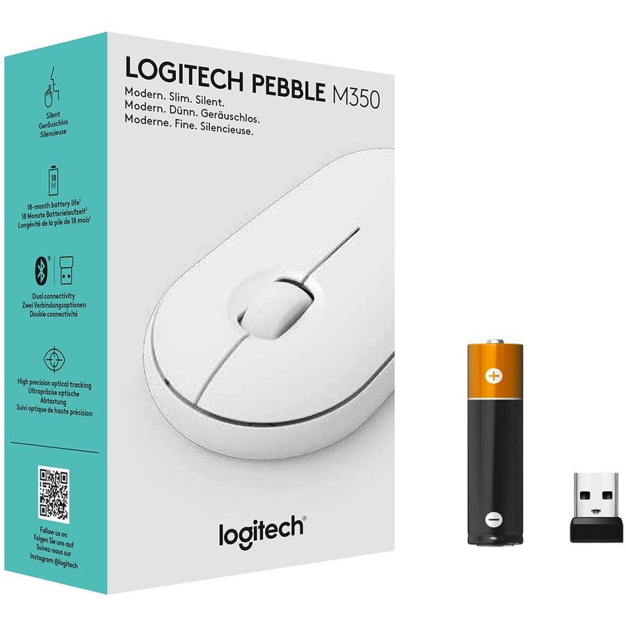 Logitech Pebble M350 Mouse Ambidextrous Rf Wireless+Bluetooth Optical 1000 Dpi