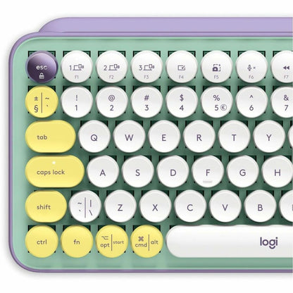 Logitech Pop Keys Keyboard Rf Wireless + Bluetooth Mint Colour, Violet, White, Yellow