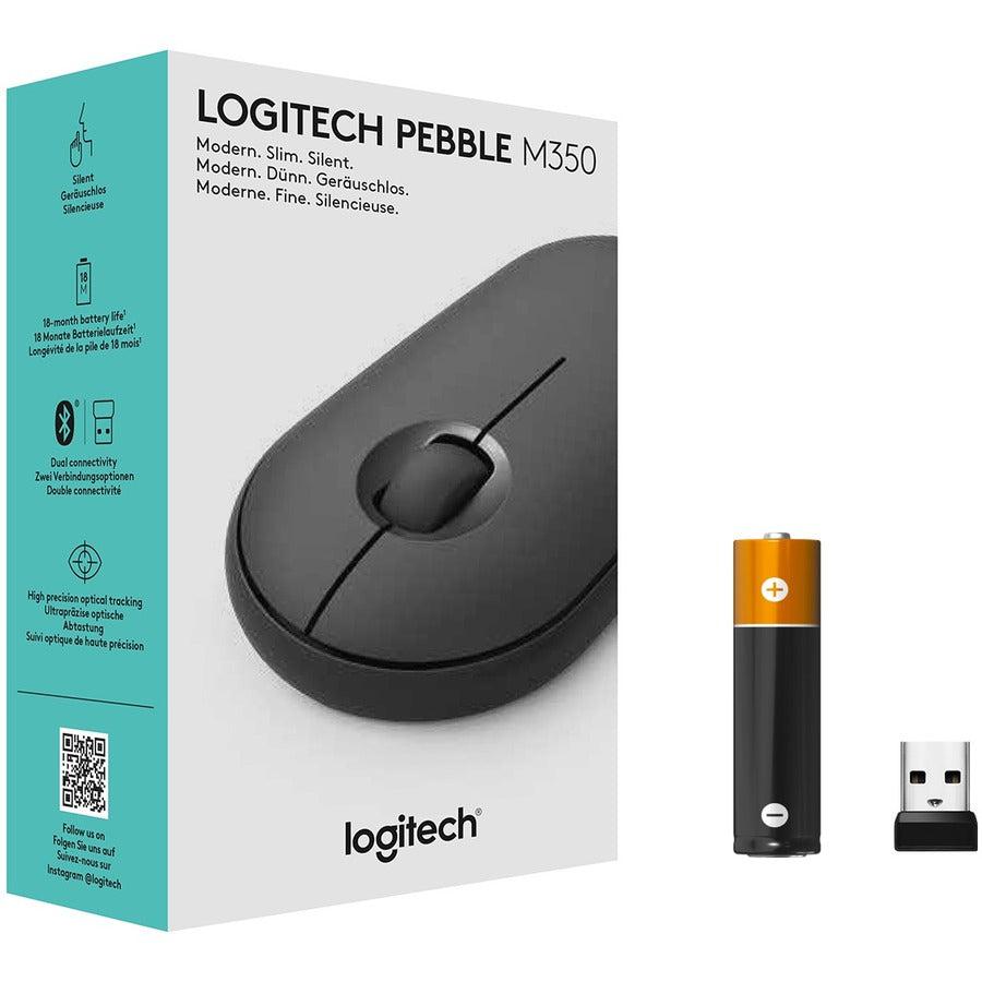 Logitech Portable M355 Mouse Ambidextrous Rf Wireless+Bluetooth Optical 1000 Dpi