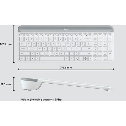 Logitech Slim Wireless Combo Mk470 Keyboard Rf Wireless White