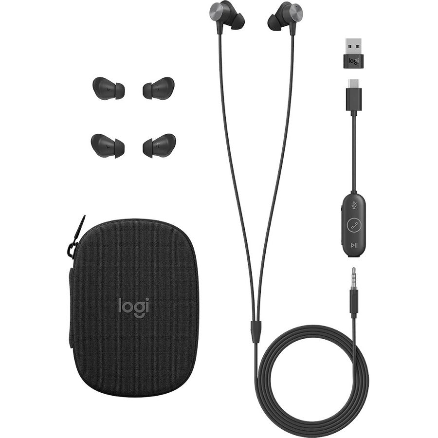 Logitech Zone Wired Uc Headset In-Ear Office/Call Center Usb Type-C Graphite