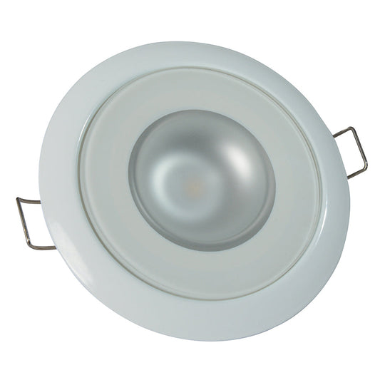 Lumitec Mirage - Flush Mount Down Light - Glass Finish/White Bezel - 3-Color Red/Blue Non-Dimming w/White Dimming