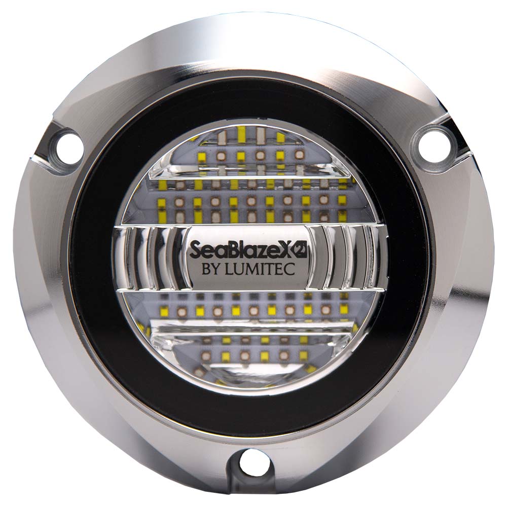 Lumitec SeablazeX2 Underwater Light Dual Color White Blue Polished Housing