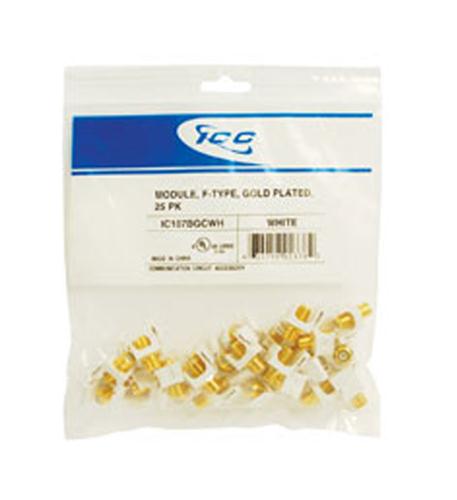 MODULE- F-TYPE- GOLD PLATED- 25 PK WHITE ICC-IC107BGCWH