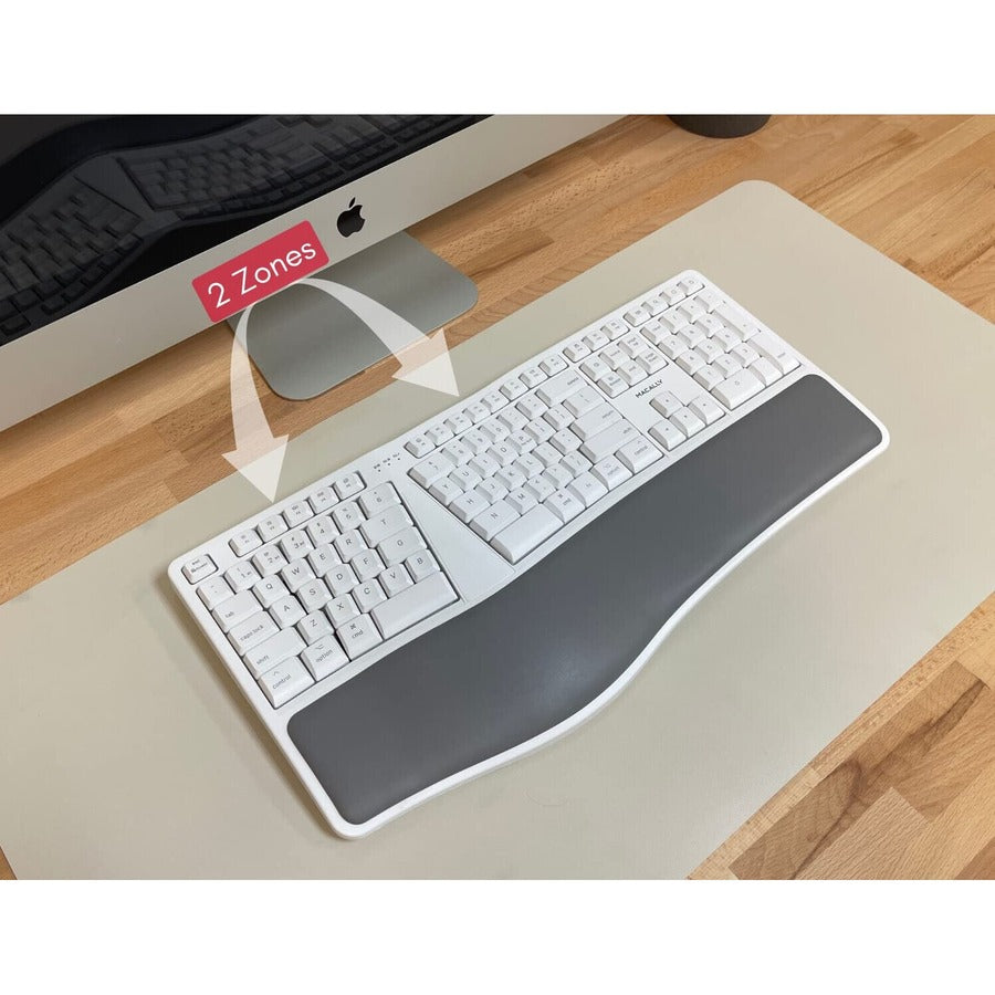 Macally Btergokey - Wireless Ergonomic Keyboard For Mac & Wrist Rest